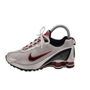 Nike Shox Shoes Youth Size 5Y White Red‎ Black Running Mesh Athletic 315444-101